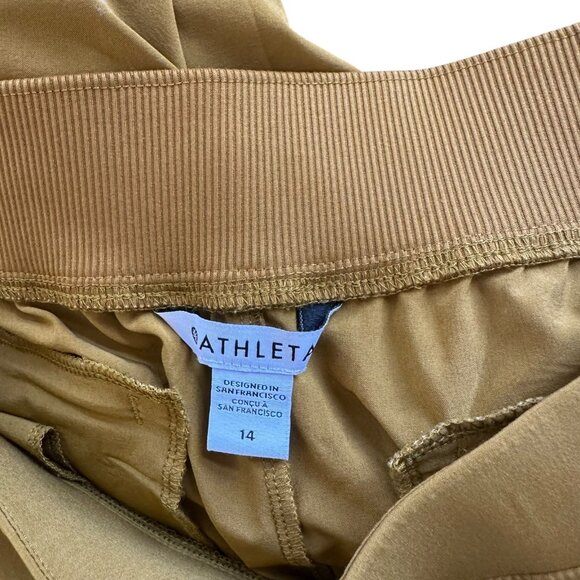 NEW Athleta Brooklyn Mid Rise Ankle Pant in Mustard Yellow Brassy Gold Size 14 - Picture 5 of 6